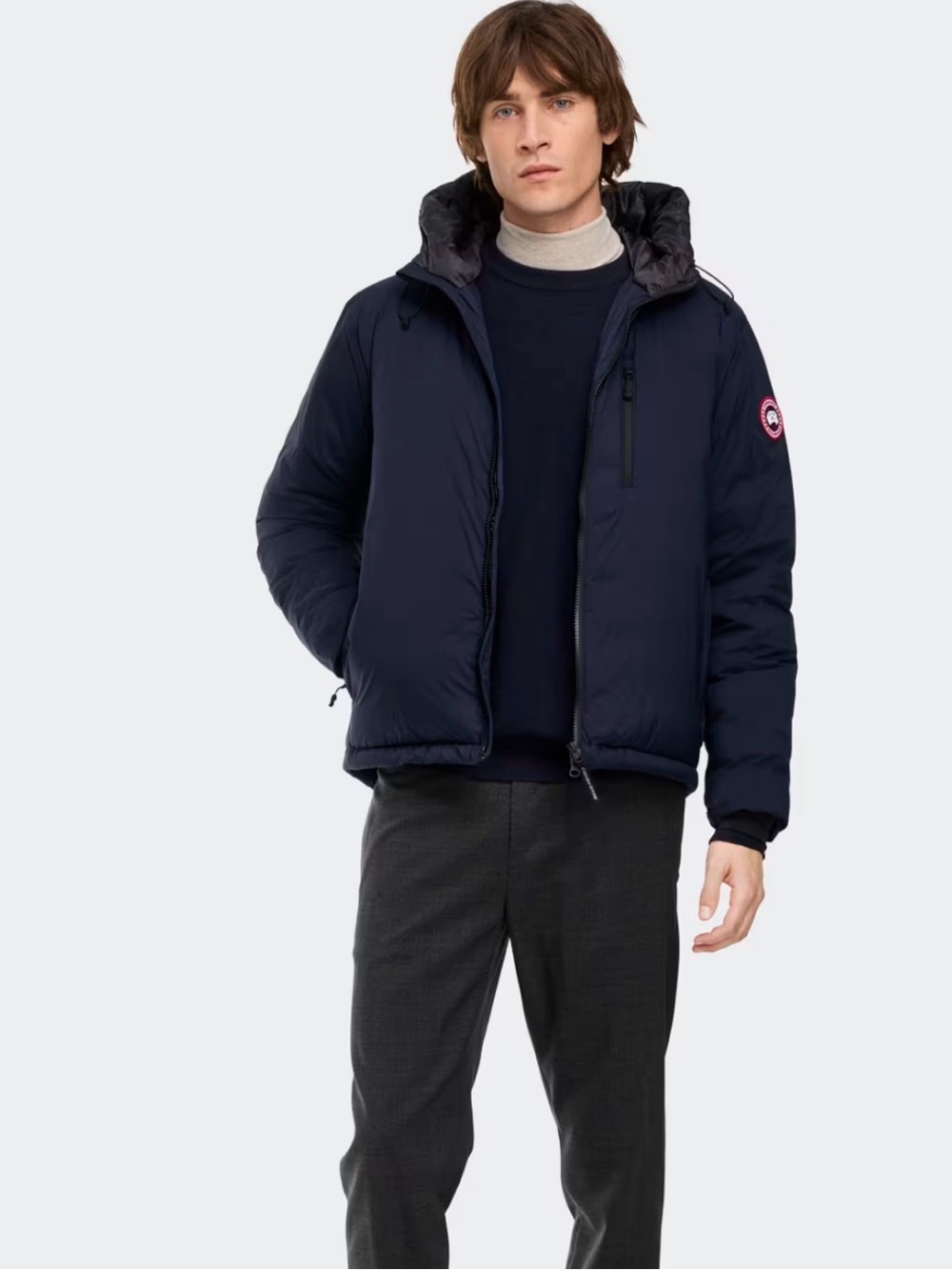 Canada Goose Lodge Hoodie Packable Down Jacket Small Men’s Navy